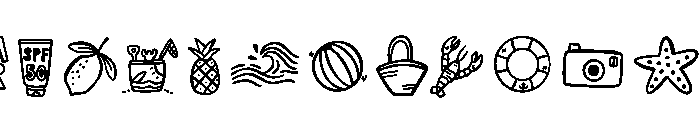 Summer doodles Font UPPERCASE