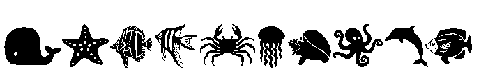 Summer sea animal Font OTHER CHARS