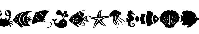 Summer sea animal Font UPPERCASE