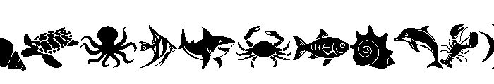 Summer sea animal Font LOWERCASE