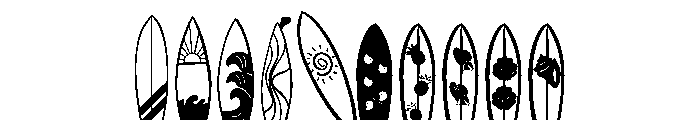 Summer surfboard Font OTHER CHARS