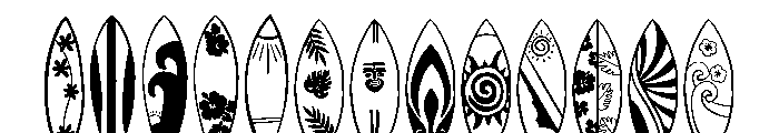 Summer surfboard Font UPPERCASE