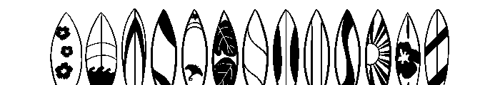 Summer surfboard Font UPPERCASE