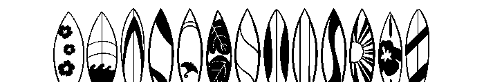 Summer surfboard Font LOWERCASE
