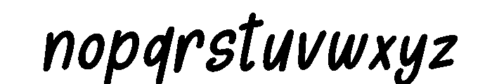 SundayChalksBoldSlant-Regular Font LOWERCASE