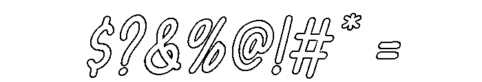 SundayChalksOutlineSlant-Reg Font OTHER CHARS