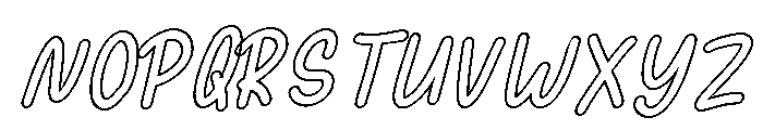 SundayChalksOutlineSlant-Reg Font UPPERCASE