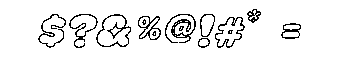 Sunny Star Outline Italic Font OTHER CHARS