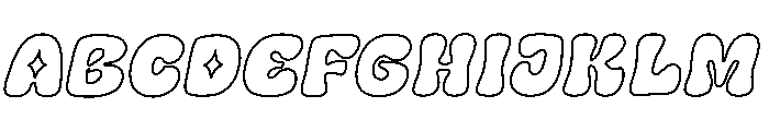 Sunny Star Outline Italic Font UPPERCASE