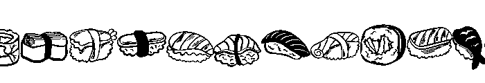 Sushi Japanese Food Font UPPERCASE
