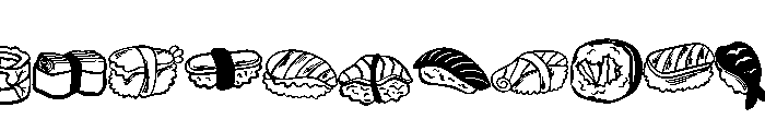 Sushi Japanese Food Font LOWERCASE