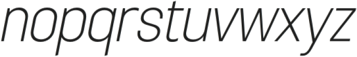 Sugih Extra Light Narrow Slanted otf (200) Font LOWERCASE