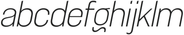 Sugih Extra Light Slanted otf (200) Font LOWERCASE