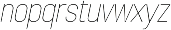 Sugih Thin Condensed Slanted otf (100) Font LOWERCASE