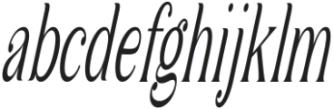 Sulangor Cond Slant otf (400) Font LOWERCASE