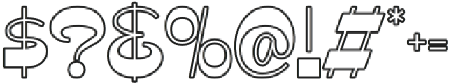 Super Seventies Outline Regular otf (400) Font OTHER CHARS