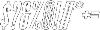 Superline Outline Italic ttf (400) Font OTHER CHARS