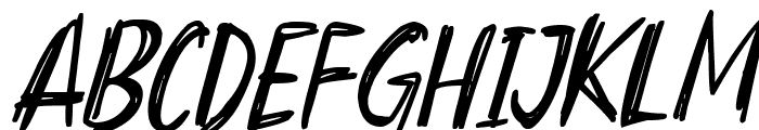 Superscratchy Italic Font UPPERCASE