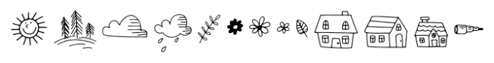 Sunshine Daisies Extras Outline Font UPPERCASE