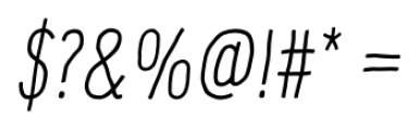 Supernett Condensed Light Italic Font OTHER CHARS