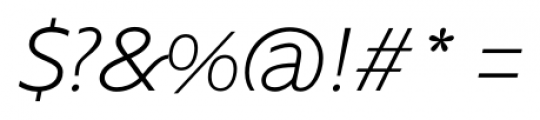 Supra XLightItalic Font OTHER CHARS