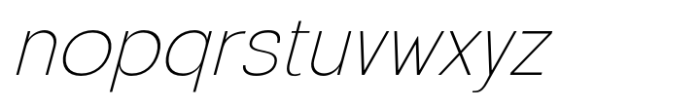 SUE Thin Oblique Font LOWERCASE