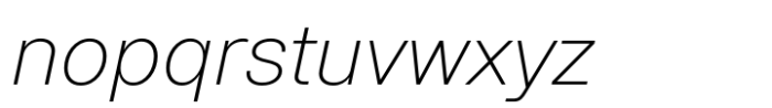 Sublima Extra Light Italic Font LOWERCASE