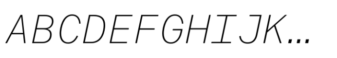 Suffix Extra Light Italic Font UPPERCASE