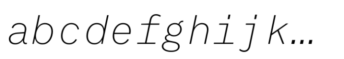 Suffix Extra Light Italic Font LOWERCASE