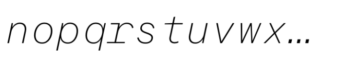 Suffix Extra Light Italic Font LOWERCASE