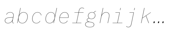 Suffix Thin Italic Font LOWERCASE