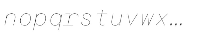 Suffix Thin Italic Font LOWERCASE