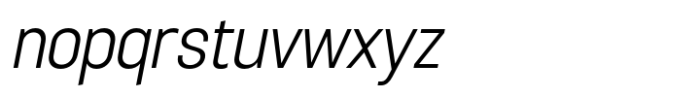Sugih Light Narrow Slanted Font LOWERCASE