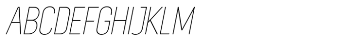 Sugih Thin Condensed Slanted Font UPPERCASE