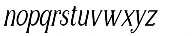 Sulangor Semi Condensed Slant Font LOWERCASE