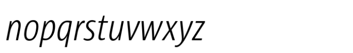 Sun Condensed Light Italic Font LOWERCASE