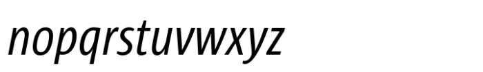 Sun Condensed Regular Italic Font LOWERCASE