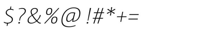 Sun ExtraLight Italic Font OTHER CHARS