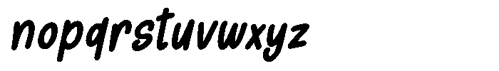 Sunday Chalks Family Extra Bold Slant Font LOWERCASE