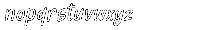 Sunday Chalks Family Outline Slant Font LOWERCASE
