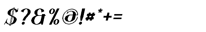 Sunfola Bold Italic Font OTHER CHARS