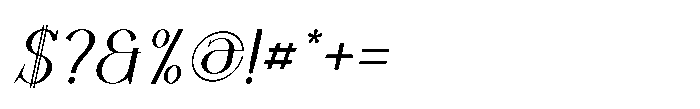 Sunfola Italic Font OTHER CHARS
