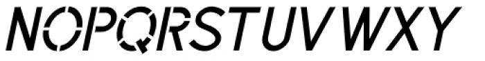 Sussex Semi Stencil JNL Oblique Font LOWERCASE