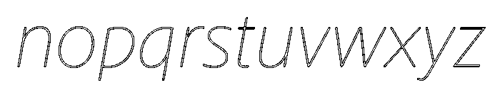 Sub Sans Hairline Italic Regular Webfont Font LOWERCASE