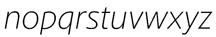 Sub Sans Thin Italic Regular Webfont Font LOWERCASE