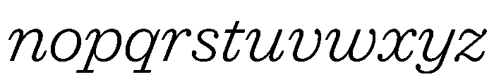 Successor Extralight Italic Font LOWERCASE