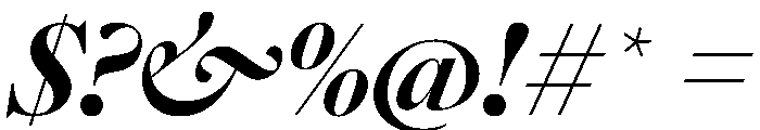 SunlightItalicVAR ExtraBoldContrastItalic Instance Font OTHER CHARS