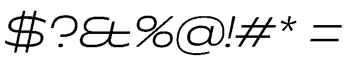 Superheat ExtraLightItalic Instance Font OTHER CHARS