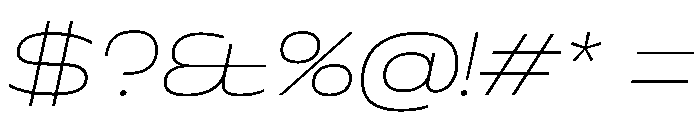 Superheat ThinItalic Instance Font OTHER CHARS
