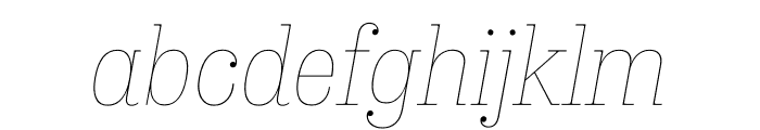 Sunday Clarendon Thin Italic Font LOWERCASE